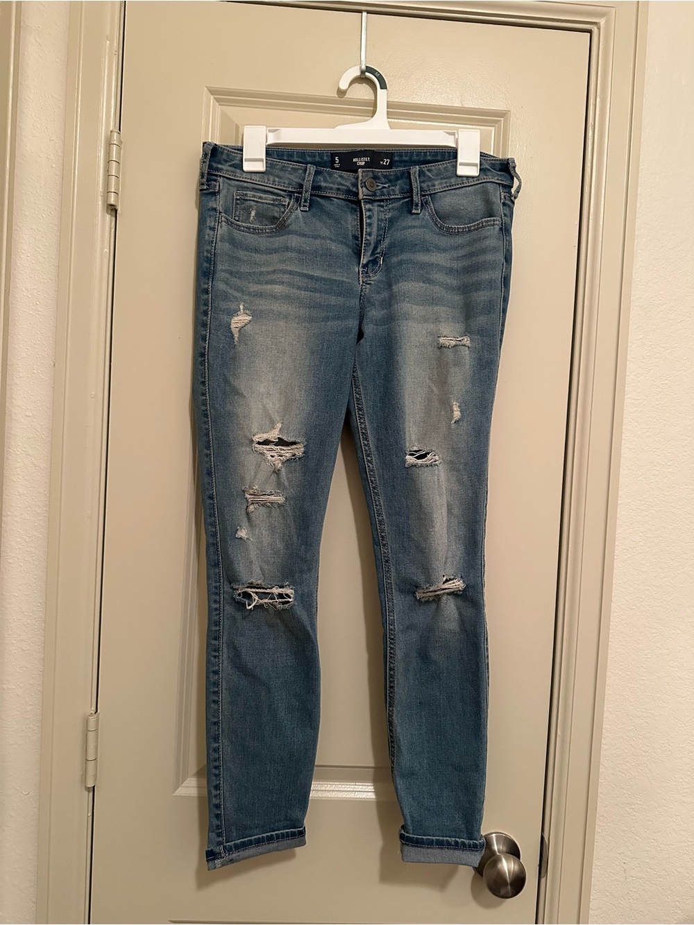 Hollister Distressed Light Blue Skinny Jeans